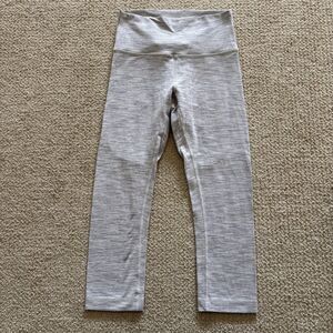 Lululemon Wunder Under High Rise Crop Leggings Womens 6 Space Dye Heather Gray